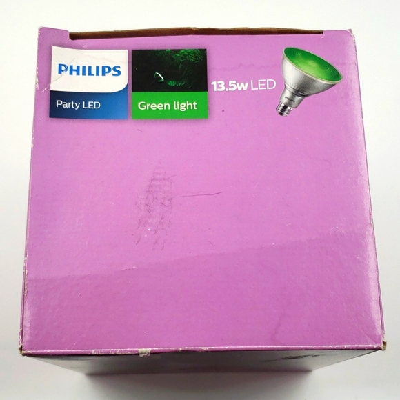 GREEN LED Philips 13.5w Flood Non-Dimmable Indoor/Outdoor Light Bulb - Picture 3 of 3